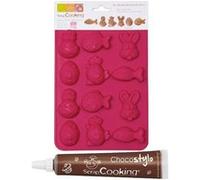Moule Chocolats de Pâques + 1 Stylo chocolat - ScrapCooking Multicolore