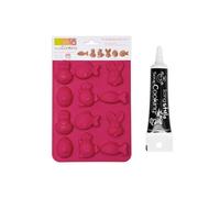 Moule Chocolats de Pâques + Stylo de glaçage noir
