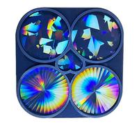 Moule circulaire 4 en 1 en résine époxy pour dessous de verre, pendentifs, décorations d'arbre de Noël