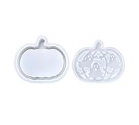 Moule Citrouille Lumineuse en Silicone 2 Pièces, Modèle pour Résine Époxy Cire Plâtre, Décorations Halloween Thanksgiving, 4.41 x 3.82 x 1.06 inch- Style A