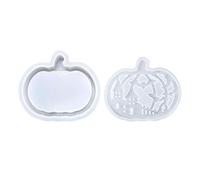 Moule Citrouille Lumineuse en Silicone 2 Pièces, Modèle pour Résine Époxy Cire Plâtre, Décorations Halloween Thanksgiving, 4.41 x 3.82 x 1.06 inch- Style C