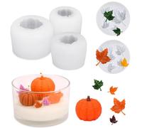 Moule Citrouille Silicone, Moule Bougie Automne pour Bougies, Savons ，5PCS | Moules de Thanksgiving en silicone pour Bougies, Savons, Chocolats et Objets Artisanaux DIY