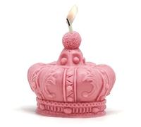 Moule couronne 3D en silicone pour bougies, résistant et flexible, 6,5 x 6 cm | Crée des bougies uniques en forme de couronne royale | Démoulage facile | Comprend des instructions pour les débutants