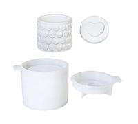 Moule créatif en silicone avec motif cœur, boîte de rangement pour pots de fleurs, texture en silicone pour les amateurs de travaux manuels, moule en résine époxy