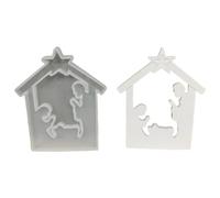 Moule créatif en silicone avec support de jésus pour baptême, maison, plâtre, ciment et bougeoir, outil de fabrication de béton, moule en silicone