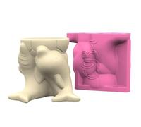 Moule créatif en Silicone en forme de dauphin, moules pour pots de fleurs adaptés à la résine époxy et pots de fleurs en béton, jardinière artisanale, moule artisanal en résine époxy