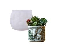 Moule créatif en silicone en forme d'éléphant fait à la main pour la fabrication d'art en résine, pots de fleurs décoratifs, projets d'artisanat en silicone