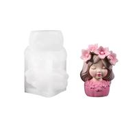 Moule créatif en silicone pour pot de fleurs en colophane mettant en évidence une couronne de fleurs pour fille - Ensemble de bricolage - Moule en silicone avec chapelet en fleurs - Artisanat en