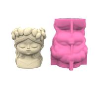 Moule créatif pour plantes grasses en silicone avec tête de gril en ciment pour la maison, les projets d'artisanat, les plantes grasses et le béton