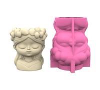 Moule créatif pour plantes grasses en silicone avec tête de gril en ciment pour la maison, les projets d'artisanat, les plantes grasses et le béton