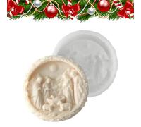 Moule Crèche De Noël | Moules Jésus Naissance Bougie | 3D Ronde Démoulage Facile Silicone Artisanat | Pour Résine Fondant Plâtre Chocolat Projets Art Décoratif DIY