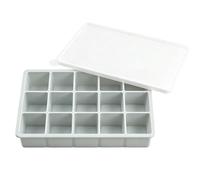 Moule Cube Congélateur - Silicone 15 Compartiments 17 cm | Bac à glaçons avec couvercle Anti-odeur réutilisable, pour whisky, nourriture pour, herbes, Sauces, purées, cuisine, fêtes à domicile