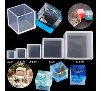 Moule Cube En Résine Époxy Uv 3d Transparente, 1 Pièce, Carré En Cristal, Silicone, Bijoux Pendentif, Outils De Fabrication, Bricolage