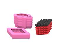 Moule cube en résine pour moulage époxy, organiseur à deux boules triangulaires à facettes en silicone, boîte de rangement unique, moule en résine avec couvercle