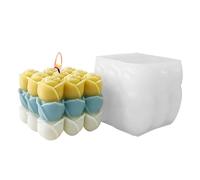 Moule Cube Rose 3D - 7,2x6,5 cm Moules artisanaux en silicone pour fleurs, résines de bougies, plâtres à savon | Outil de décoration de maison DIY pour la famille et les amis, fête de vacances, saint-