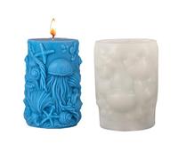 Moule cylindrique en silicone motif créature marine pour fabrication de savon et chocolat en résine