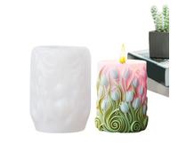 Moule cylindrique en silicone souple, cire texturée, moules à savon décoratifs, moule créatif en résine gaufrée, outil de formation de bougies, cylindre en silicone durable