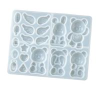 Moule d ’ accent de bougie flexible avec construction en relief en | ours et, détails d ' étoile coordonnés, pour libérer de petites pièces de projet formées