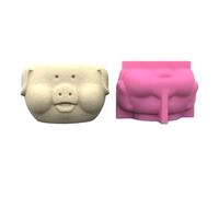 Moule d ' argile en Silicone 3D, moules de pot de fleurs, moules de porte-stylo en forme de cochon mignon pour bricolage, jardinières succulentes, porte-stylo de pot de fleurs, moule de bougie