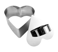 Moule d'anneau de gâteau, moule de mousse avec poussoir - Moule à mousse en acier inoxydable,Ustensiles de cuisine Moule d'anneau de four à coeur à di pour dessert, salade, gâteau