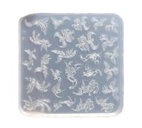Moule d'art d'ongles en silicone fin pratique - Plaque de tampon transparente - Pochoirs pour manucure - Outils de moulage pour manucure - Décoration des ongles