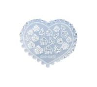 Moule D'art 'ongles À Motifs Multiples Modèle En Silicone Flexible Pour Feuilles Motifs De Cœur Champignon Modèle Décoration 'ongles Fête