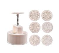 Moule de 250 g avec 6 tampons ronds en forme de fleur - Presse à la main - Pour gâteau de lune