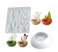 Moule de bâton de bougie - Moule de moulage de Noël en silicone, moulage de plâtre époxy, mules en silicone de Noël pour le mulage de résine | Moul en plâtre pour arbre de noël, ange, bonhomme de n