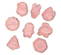 Moule de biscuits de Noël 8pcs / ensemble 3D Putter à biscuits Noël avec différents éléments pour pâtisserie pâte Donut Fondant Sugarcraft Cake Decor Style