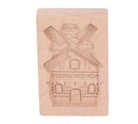 Moule de biscuits en bois, moule à pâtisserie réutilisable Beechwood Biscuit Press pour la cuisine de la cuisine de la cuisine (Moulin à vent)