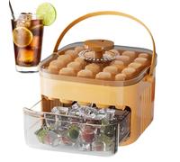 Moule de bloc de glace, fabricant de glace facile à pression - Plateau de bloc de glace de type presse avec poubelle et scoop - Portable avec poignée, libération facile sans tactile, fabricant de cube