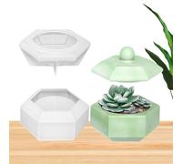 Moule de boîte en résine, moule à bougie chauffe-plat | Moule hexagonal pour photophore, moule en silicone époxy avec couvercle pour boîte de rangement, bougeoir, pot de cactus