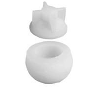 Moule de bougeoir de noël avec couvercle en Silicone, boule noël, récipients bougies, moule en résine pour béton, ciment, artisanat bricolage, Chris