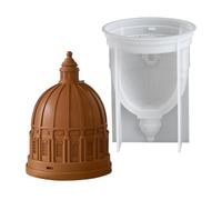 Moule de bougeoir du château - Moule époxy en silicone non bâton | Moules Palace Forme de bougette | Outil de moulage époxy Silicone plâtre antiadhésif pour décorations de bureau