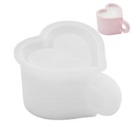 Moule de bougeoir en forme de cœur - Moule en silicone fait maison, tasse de bougie parfumée en résine de ciment en plâtre faite à la main, moule d'ornement de stockage de tasse de thé d'amour, pour f
