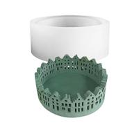 Moule De Bougeoir - Silicone 14,5 X 6 Cm, Outil De Moulage De Motif De Maison Creuse 3D | Moule Artisanal En Résine Époxy, Support De Bougie De Décoration Pour La Maison, Fourniture De Fabrication, Ac