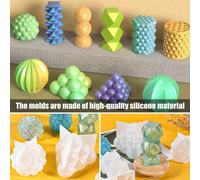 Moule De Bougie Artistique En Silicone, Forme Cylindrique Et Sphérique, Lanterne À Pointe, Décoration De La Maison, Vague E1t8