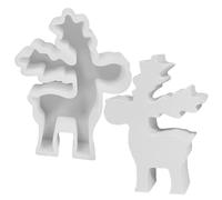 Moule de bougie de cerf de Noël, moule de bougie en silicone de Noël | Moule de bougie de Noël réutilisable - Artisanat en résine pour fabriquer un pendentif en forme de cerf de
