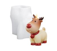 Moule de bougie de cerf, silicone 3D réutilisable, 8x5,6x8,7 cm, moisissure de cerf de Noël, moisissure d'artisanat en résine, conception de rennes réaliste, pour gâteau de bonbons à la maison artisan