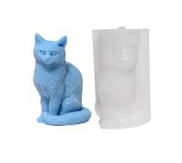 Moule De Bougie De Chat - 4,8x5,5x8,2cm, Moule De Chat En Silicone 3D, Moules De Moulage En Résine, Forme De Fabrication De Bougies Flexible | Outil Détaillé D'artisanat Animalier Pour Les Projets De