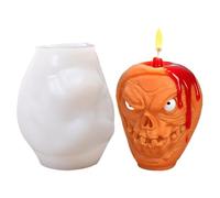 Moule de bougie d'Halloween - plateau de moulage de cire effrayant, outil de mise en forme d'horreur en silicone | Accessoire de figure réutilisable pour décoration Haunted House Soon Crafting