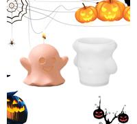Moule De Bougie D'Halloween - Sculpture Du Crâne, Plateau Fantôme | Récipient En Silicone Reaper, Formulaire De Versement De Cire, Outil De Coulée En Résine Avec Conception De Thème Effrayé Pour