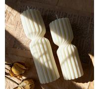 Moule de bougie pilier torsadé de style nordique, moule en silicone rayé élégant convenant pour les bougies parfumées faites maison, l'art de la résine, le ciment et le plâtre pour la décoration d'int