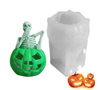 Moule De Bougies De Crâne De | Moules Tridimensionnels pour Bougies Crâne Halloween,Création De Résine Ou Savon Fait À La Main Décoration Macabre De Bureau Pour Cupcake Chocolat Bonbons