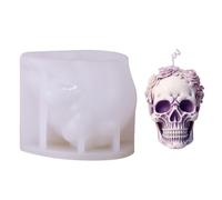 Moule De Bougies Skull 3D - Silicone À La r0se M0LD, Résine Créative Et Moules D'artisanat À Cire | Cougies Et Accessoire De Moulage En Argile Douce | Idéal Pour Les Cadeaux Artisanaux De Décoration D