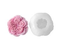 Moule de bricolage pour bougie rose en silicone flexible, moule de moulage de fleurs à cavité unique pour projets de résine, de plâtre et de savon, moulage floral fait à la main, cire de bougie en de