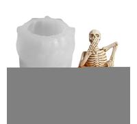 Moule de citrouille squelette - Molliseur de cire d'Halloween, forme de silicone effrayante | Plateau réutilisable pour créer des décorations fantomatiques ou installation de maison infest