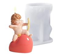 Moule de coeur aimant d’ange | Moule de décoration d’ange réutilisable | Mo ule à savon artisanal en résine, décorations de fêtes mignonnes, fournitures de fabrication de savon pour hommes et femmes