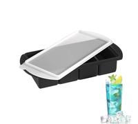 Moule de congélation en silicone, plateau de congélation des portions, moule à glaçons à 4 cavités, démoulage facile avec couvercle, pour cuisine, restaurant, camping, pique-nique, 30 x 13 x 5,6 cm