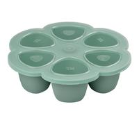 Béaba Multiportions Silicone de qualité premium, Résistance thermique extrême, Four et micro-onde, 6 alvéoles indépendantes, Couvercle hermétique, Fabriqué en Italie, Vert Sauge, 6 x 150 ml
